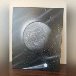 Moon Spray Paint Art with Shooting Star